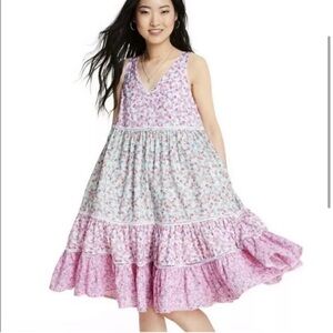 LoveShackFancy x Target Camille Ditsy Floral Swing Baby Doll Midi Dress Small